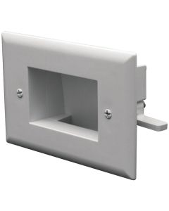 DataComm Electronics 45-0008-WH Easy-Mount Recessed Low-Voltage Cable Plate (White)